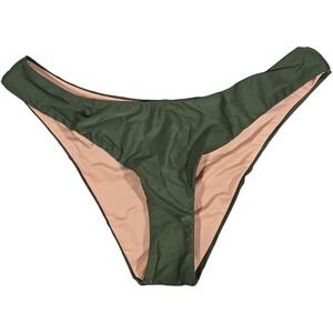 J. Crew‎ Curved-waist cheeky bikini bottom in Safari Green M NWT